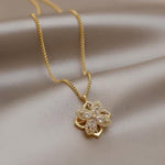 18K Gold Four Leaf Clover Necklace