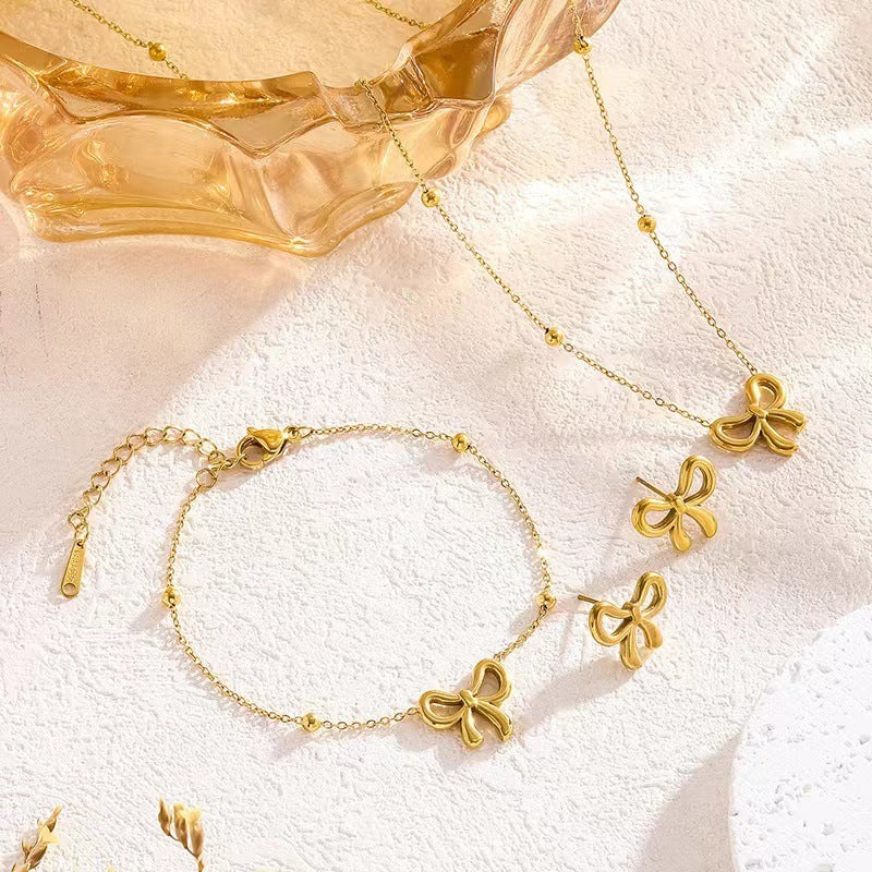 18K Gold Ribbon Jewelry Set
